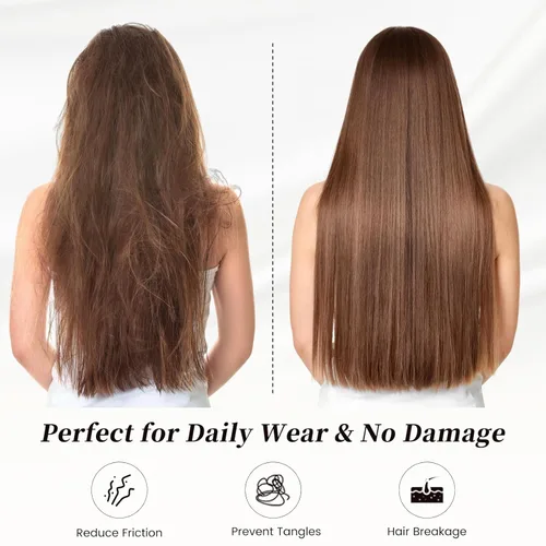 Vista 3 de THXSILK Coleteros de seda de morera pura, bonitos lazos para el cabello para mujeres con cabello grueso, color negro
