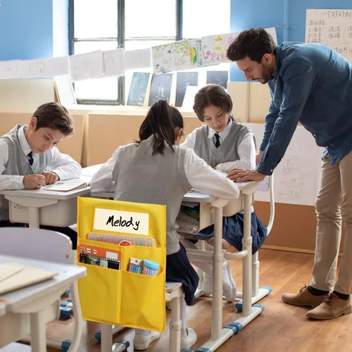 Vista 4 de Chairback Buddy - Tabla de bolsillo para silla de estudiante, bolsillos para silla de clase, bolsillos para silla de clase, 1 etiqueta de nombre