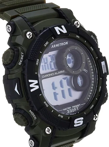Vista 26 de Reloj deportivo Armitron Sport con cronógrafo digital para hombre, correa de resina, 40/8284 Gris/Naranja