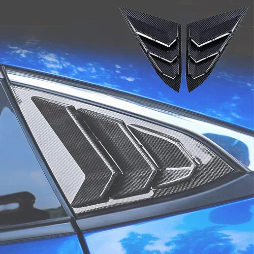 Vista 13 de Persianas laterales de ABS para ventana trasera de aire, para Honda Civic Hatchback Tipo R 2016 2017 2018 2019 2020 2021 (negro brillante)