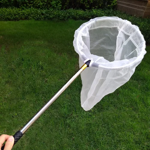 Vista 6 de Red telescópica de pesca para insectos y mariposas, mango de acero inoxidable que se extiende de 15 pulgadas a 59 pulgadas