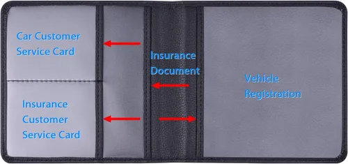 Vista 3 de Wisdompro - Carpeta de cuero sintético prémium para documentos del auto, organizador para la guantera, guarda tu identificación, licencia de manejo