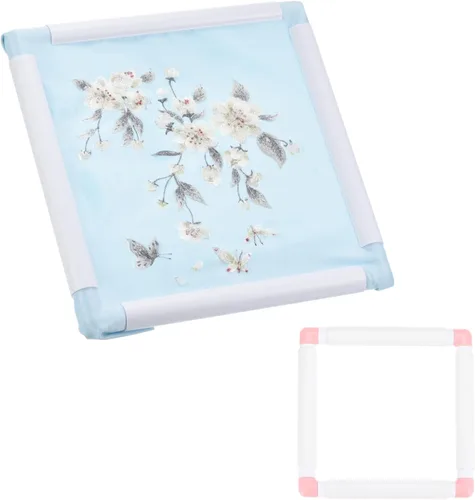 Vista 25 de PATIKIL Aros de bordado, marco universal de aro para bordar, reutilizable, cuadrado, rectangular, de plástico, para manualidades, costura