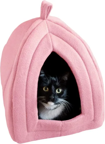 Vista 11 de PETMAKER Indoor Cat House with Removable Foam Cushion for Cats, Kittens, Small Dogs & Small Pets, Plush Pet Bed Crate Tent Hideaway with Cozy Soft