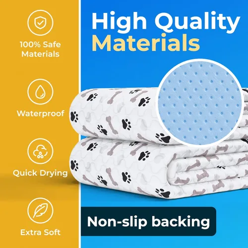 Vista 6 de GREEN LIFESTYLE Almohadillas lavables para orina para perros – Almohadillas impermeables reutilizables para cachorros con respaldo antideslizante