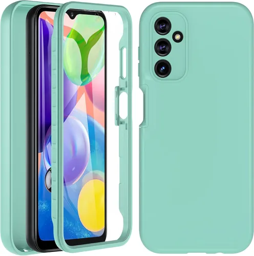 Vista 8 de Hensinple Funda para Samsung A14 5G, 360 cuerpo completo a prueba de golpes, funda para Samsung A14 A14 con protector de pantalla integrado, funda