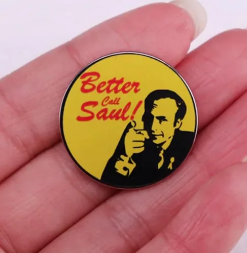 Vista 4 de Better Call Saul Goodman Breaking Bad TV Programa de TV Título Logo 1.15" Esmalte Pin Insignia, Esmalte, Esmalte