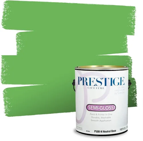 Vista 161 de PRESTIGE Pintura exterior e imprimación en uno, aloe, plano, 1 galón