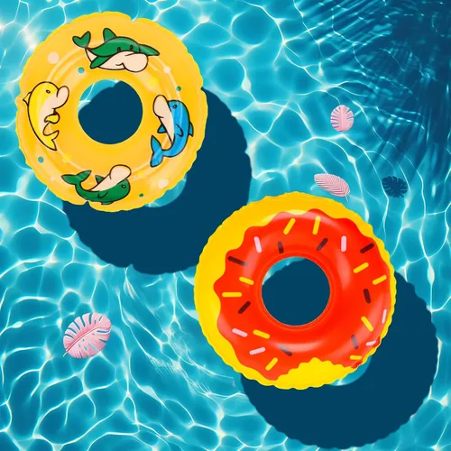Vista 7 de Mini ropa y accesorios para muñecas de 5.3 pulgadas, 6 trajes de baño de playa, 3 vestidos con 2 anillos de natación, 2 bebidas, 2 sombreros, 2