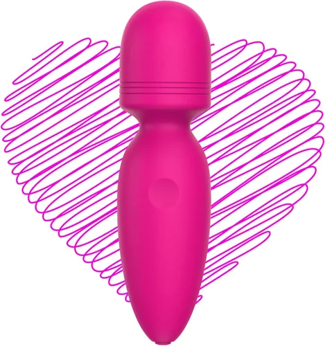 Vista 7 de Varita de masaje mini con 10 modos de vibración, silenciosa, masajeador inalámbrico resistente al agua de mano para masaje completo de hombro