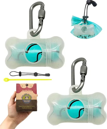 Vista 23 de Dispensador de bolsas de recogida de caca de perro con 1 rollo de color aleatorio, bolsas de residuos para perros a prueba de fugas y perfumadas