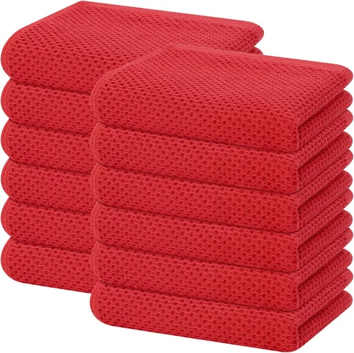 Vista 461 de Homaxy Paños de cocina de 100% algodón con tejido de gofre, ultra suaves, absorbentes, de secado rápido, 12 x 12 pulgadas, paquete de 6, amarillo