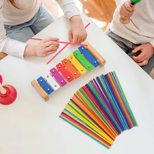 Vista 9 de Toyvian Juego de 50 baquetas de ritmo de madera para niños