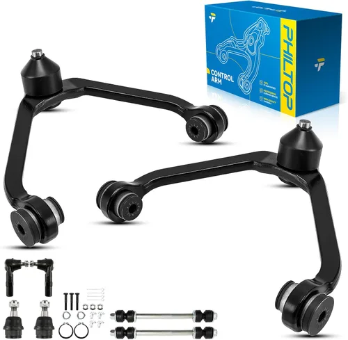 Vista 62 de PHILTOP Kit de suspensión ajustable de elevación de 1-6 pulgadas, 4 piezas de brazos de control superiores e inferiores delanteros compatibles