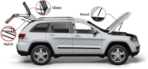 Vista 5 de 2 piezas de soportes de elevación traseros de 20.67 pulgadas compatibles con HONDA 2009-2015 PILOT, para portón trasero, compuerta, maletero, sin