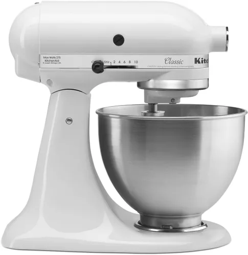 Vista 8 de Batidora clásica de pie KitchenAid K45SSWH K45SS, 275 W, 4 1/2 qt, Negro ónice