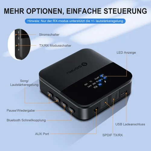 Vista 6 de SOARUN Transmisor FM Bluetooth 5.3, kit de coche adaptador de radio inalámbrico (marrón)