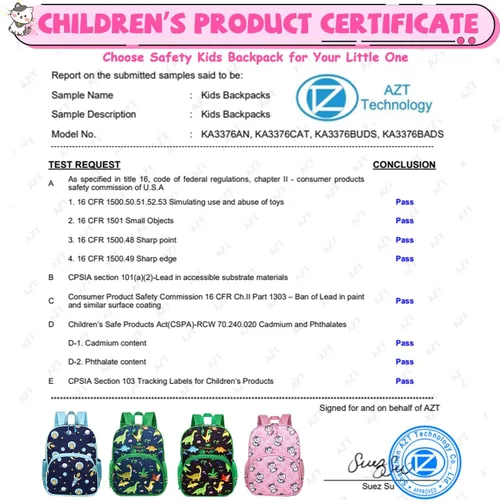 Vista 3 de Kasqo - Mochila infantil para niños pequeños y niñas de 3 a 6 años, Rosa (Pink Cat), Mochilas tipo mochila