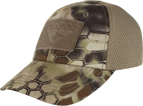 Condor Gorra de malla flexible para exteriores, Negro - Kryptek Highlander