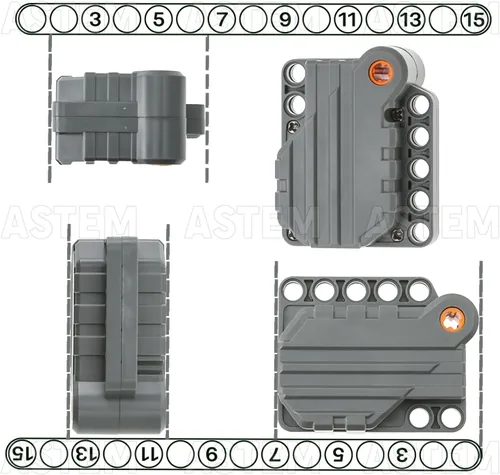 Vista 7 de 2 piezas técnicas de motor de retroceso compatibles con Lego 12787c01 6143751 Motor MOC de ladrillo de construcción, 6 x 5 x 3