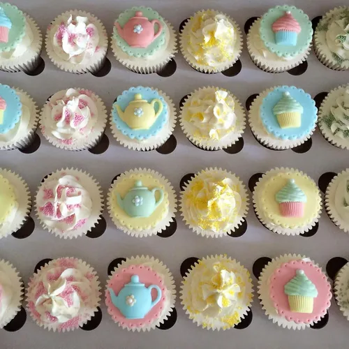 Vista 4 de Moldes de silicona para fiesta de té, 2 unidades, molde de fondant de chocolate para decoración de pasteles, azúcar de caramelo, decoración