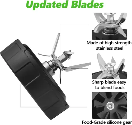 Vista 3 de Cuchilla de repuesto SS101 para accesorios de licuadora Ninja, cuchilla de licuadora de 7 aletas compatible con Nutri Ninja Foodi Power Blender