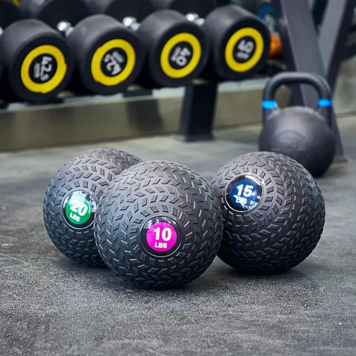 Vista 2 de Fitvids Slam Medicine Wall Balls Workout Exercise Fitness Weighted Balls for Cross Training, Strength and Conditioning Exercises, Cardio and Core