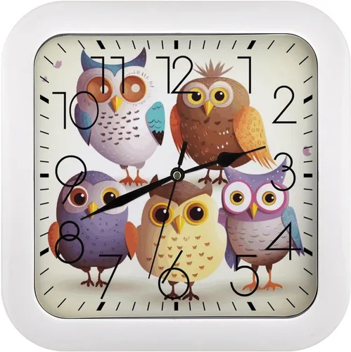 Vista 24 de 10" Square Modern Wall Clock,Animal Panther Print Kitchen Clocks Wall Battery Operated,Silent Non Ticking Unique Funny Cute Wall Clock for Living