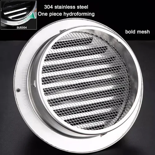 Vista 9 de Rejilla de ventilación de aire de acero inoxidable 304, tapa de chimenea para parabrisas de exterior, campana extractora, tapa de lluvia, tapa