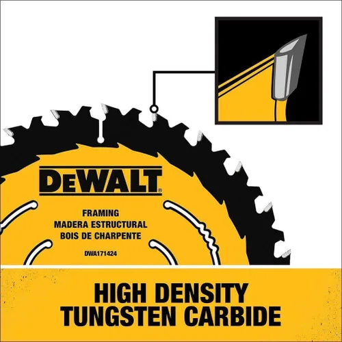 Vista 5 de DEWALT Hoja de sierra circular, 6 1/2 pulgadas, 40 dientes, para estructura (DWA161240)