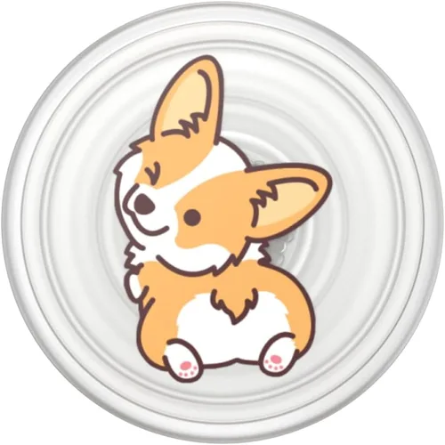 Vista 5 de PopSockets - Agarre para teléfono con soporte expandible, agarre adhesivo, translúcido Cheeky Corgi