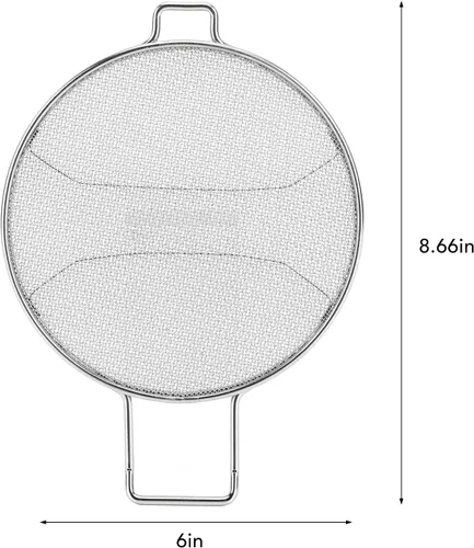 Vista 2 de Pssopp Salpicaduras de freidora de aire, protector de salpicaduras de acero inoxidable desmontable, pantalla de salpicaduras de malla fina