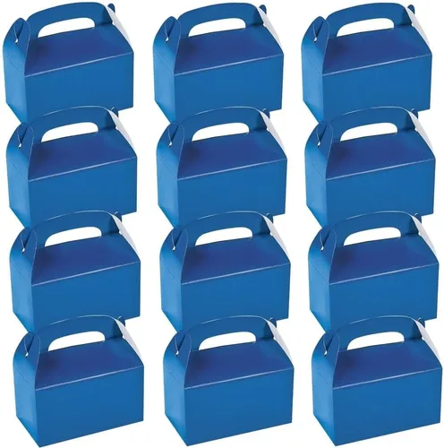 Fun Express Cajas de regalo azules - Suministros para fiestas - Contenedores y cajas - Cajas de papel - 12 piezas