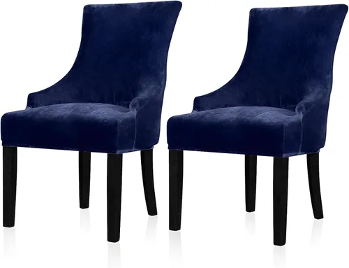 Vista 46 de Lellen Funda elástica de terciopelo para silla con respaldo de ala, funda protectora reutilizable para comedor, banquete, decoración del hogar, etc.