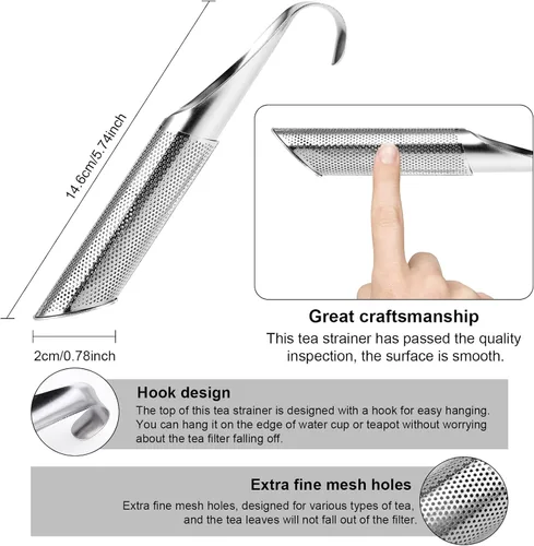 Vista 3 de Tea Infuser for Loose Tea, 2 PCS 304 Stainless Steel Tea Strainer, Tea Diffuser, Extra Fine Mesh Steeper to Steep Loose Leaf Tea Herbal Tea Coffee