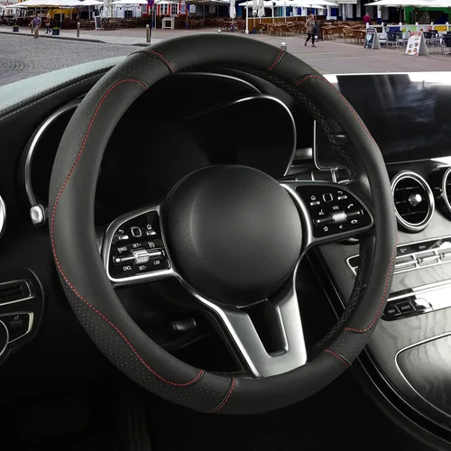 Vista 12 de Funda de cuero de microfibra en forma de D, transpirable, antideslizante, de 13.5 a 14 pulgadas, color negro