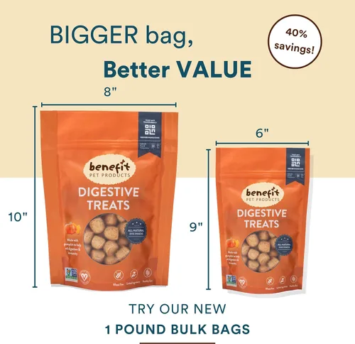 Vista 6 de Benefit Biscuits, golosinas naturales para perros, certificadas veganas, sin OMG, sin trigo, galletas saludables para perros, fabricadas en Estados