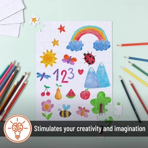 Vista 5 de Mr. Pen - Rompecabezas en blanco, paquete de 5, 100 piezas/paquete, 10.6" x 14.2" pulgadas, rompecabezas blanco, rompecabezas en blanco