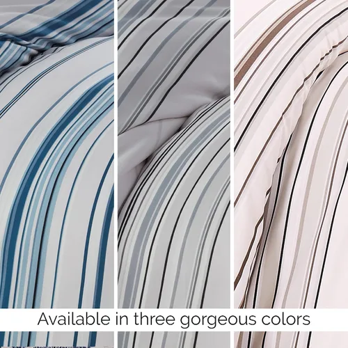 Vista 66 de Southshore Fine Linens - Juego de fundas para edredón de gran tamaño, 3 piezas 22 - Boho Paisley Azul Ceniza