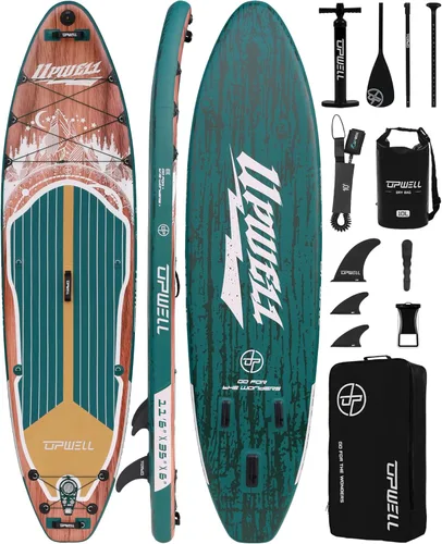Vista 12 de UPWELL Tabla de Paddle Inflable de 10'6"/11'/11'6", Stand Up Paddleboard para Jóvenes y Adultos, Diseño Estable, Accesorios Premium de SUP, Mochila