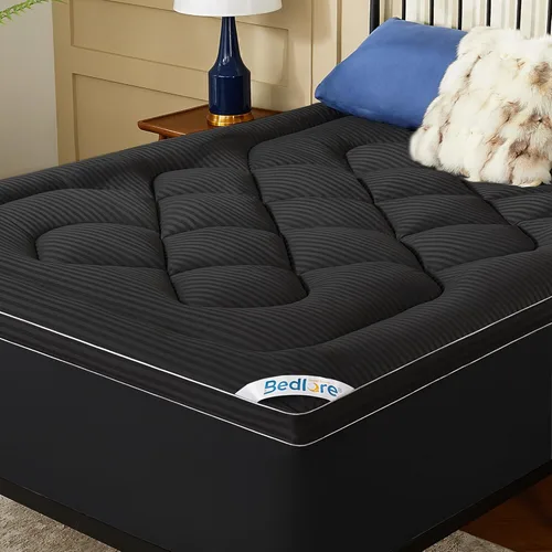 Vista 9 de BEDLORE Cubrecolchón tamaño individual, almohadilla superior gruesa tipo Pillow Top para aliviar el dolor de espalda, funda de colchón suave