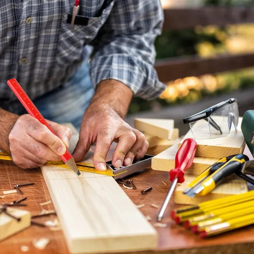 Vista 5 de MIDELONG Lápices de carpintero, lápices de grafito negro duro octogonal plano de 7 pulgadas, paquete de 6