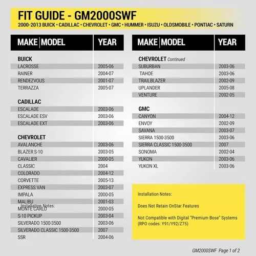 Vista 3 de Scosche GM2K-WP - Adaptador de interfaz de repuesto estéreo de fábrica, compatible con vehículos GM seleccionados 2000-13, arnés de cableado