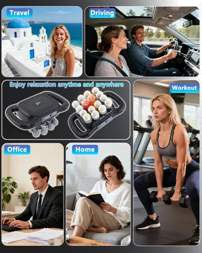 Vista 8 de UFFAE Pistola de masaje de 16 cabezas, masajeador de percusión de tejido profundo con 9 modos y 9 intensidades, masajeador de espalda con batería