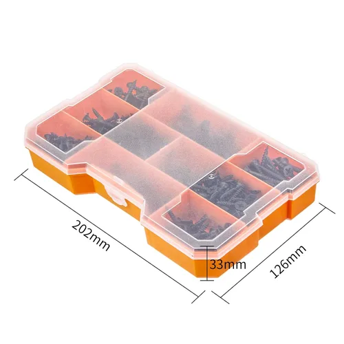 Vista 3 de Juego de 380 tornillos para paneles de yeso, tornillos de madera de 8 tamaños, tornillos de acero negro para paneles de yeso, cabeza de corneta