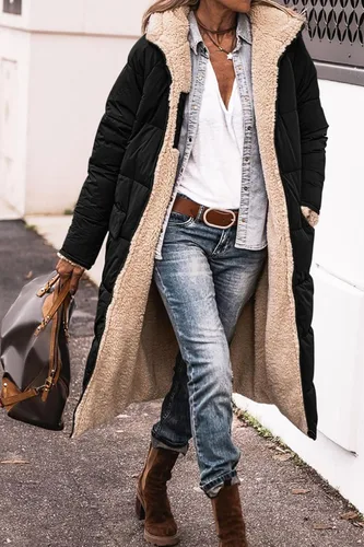 Vista 81 de PRETTYGARDEN Ropa de moda de invierno 2025 para mujer, abrigos largos de forro polar de lana de oveja de gran