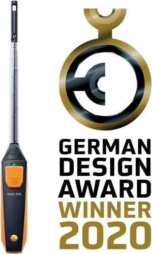 Vista 8 de Testo 405i – Anemómetro de mano para velocidad del aire, flujo de aire en conducto y temperatura – Medidor de CFM con operación Bluetooth y App