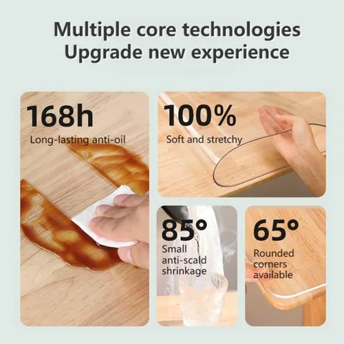 Vista 2 de ZUMAHA Cubierta de mesa redonda transparente, protector de mesa redondo de plástico de 0.059 in de grosor, mantel de PVC impermeable, protector