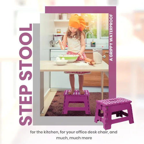 Vista 25 de Utopia Home - Taburete plegable, taburete de pie de 9 pulgadas de ancho, soporta hasta 300 libras, de plástico ligero para cocina, baño y sala