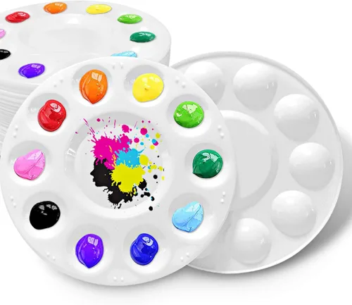 Hulameda 28 paletas de bandejas de pintura de plástico para que los niños pongan cupcakes y pintura artística